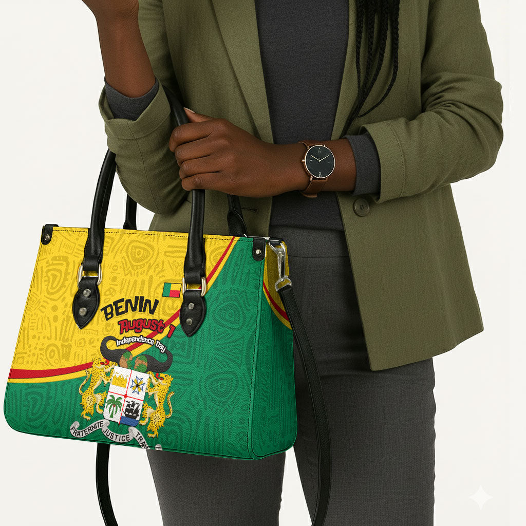 Benin Independence Day August 1 Leather Bag Coat Of Arms Heritage Raised Fist Flag