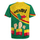 Benin Independence Day August 1 Rugby Jersey Coat Of Arms Heritage Raised Fist Flag
