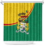 Benin Independence Day August 1 Shower Curtain Coat Of Arms Heritage Raised Fist Flag