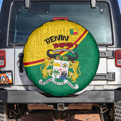 Benin Independence Day August 1 Spare Tire Cover Coat Of Arms Heritage Raised Fist Flag