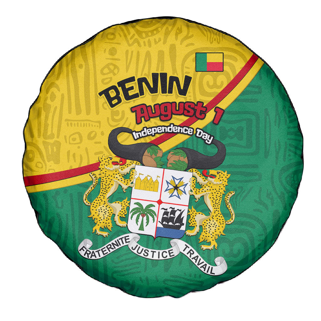 Benin Independence Day August 1 Spare Tire Cover Coat Of Arms Heritage Raised Fist Flag