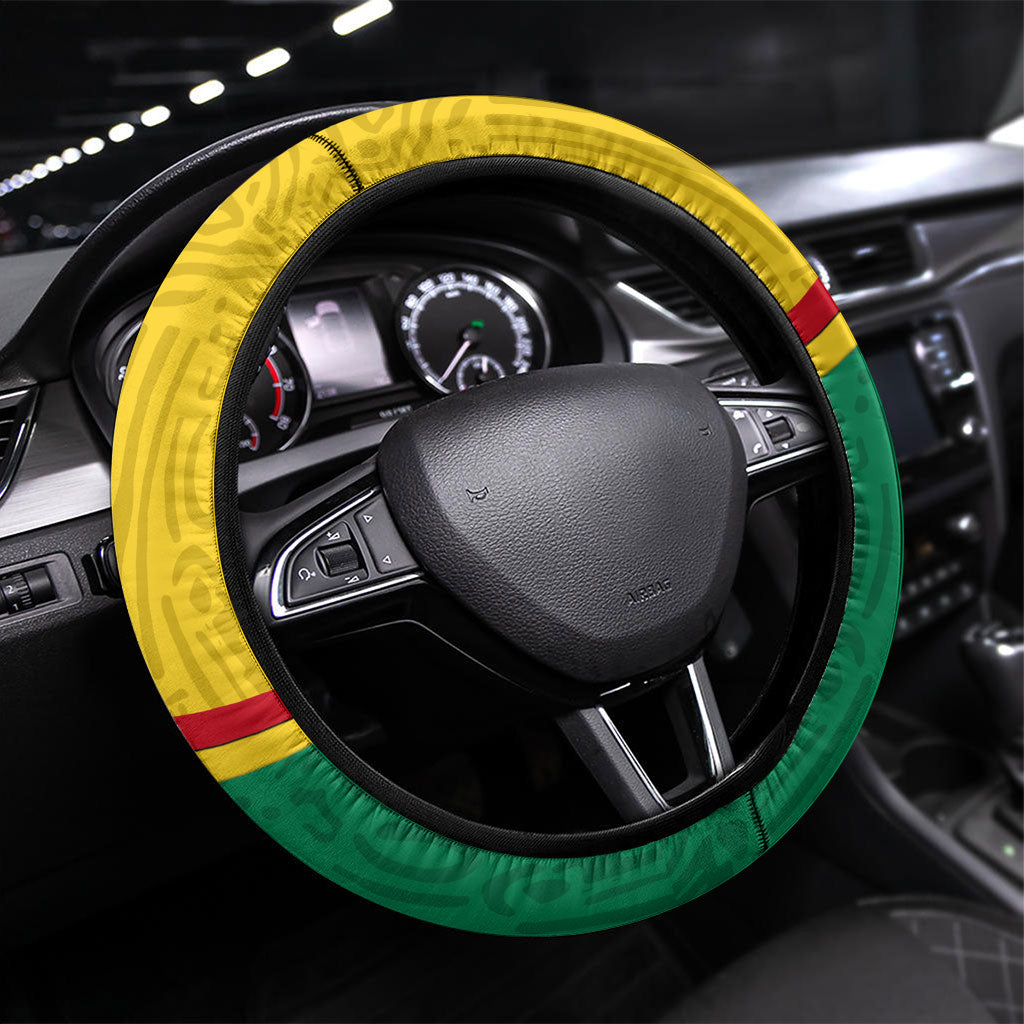 Benin Independence Day August 1 Steering Wheel Cover Coat Of Arms Heritage Raised Fist Flag