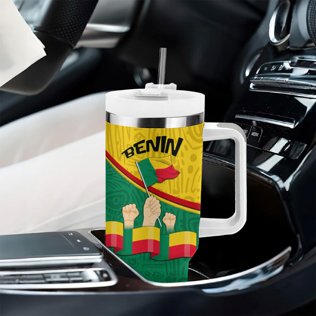 Benin Independence Day August 1 Tumbler With Handle Coat Of Arms Heritage Raised Fist Flag