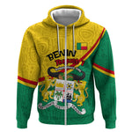 Benin Independence Day August 1 Zip Hoodie Coat Of Arms Heritage Raised Fist Flag