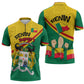 Benin Independence Day August 1 Zipper Polo Shirt Coat Of Arms Heritage Raised Fist Flag
