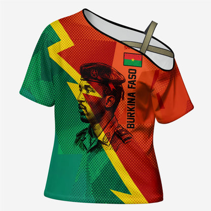 Burkina Faso Independence Day Thomas Sankara Cross Shoulder Shirt Revolution Heritage Broken Chains Graphic