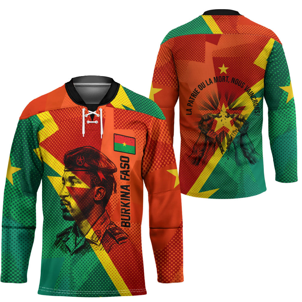Burkina Faso Independence Day Thomas Sankara Hockey Jersey Revolution Heritage Broken Chains Graphic