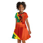 Burkina Faso Independence Day Thomas Sankara Kid Short Sleeve Dress Revolution Heritage Broken Chains Graphic