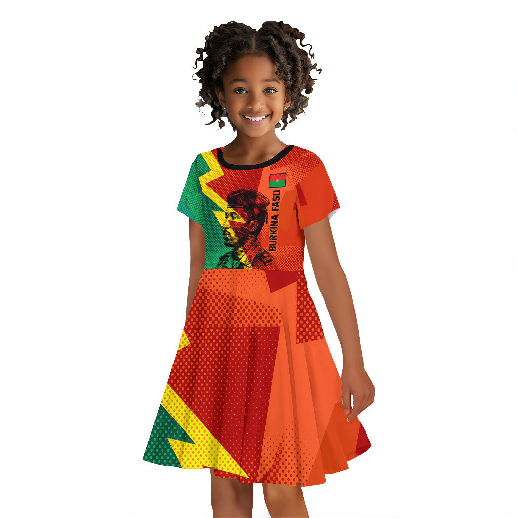 Burkina Faso Independence Day Thomas Sankara Kid Short Sleeve Dress Revolution Heritage Broken Chains Graphic