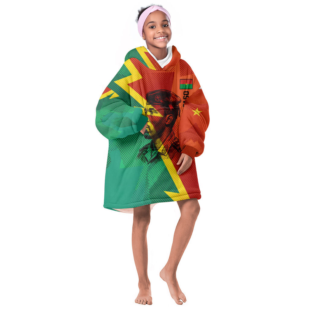 Burkina Faso Independence Day Thomas Sankara Kid Wearable Blanket Hoodie Revolution Heritage Broken Chains Graphic
