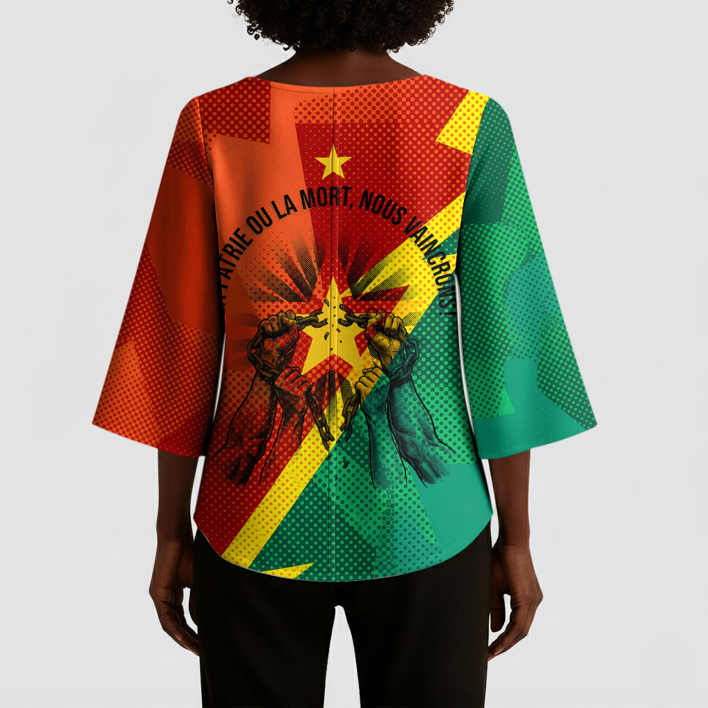 Burkina Faso Independence Day Thomas Sankara Kimono Sleeve Blouse Revolution Heritage Broken Chains Graphic