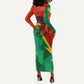 Burkina Faso Independence Day Thomas Sankara Long Sleeve Bodycon Dress Revolution Heritage Broken Chains Graphic