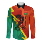 Burkina Faso Independence Day Thomas Sankara Long Sleeve Button Shirt Revolution Heritage Broken Chains Graphic