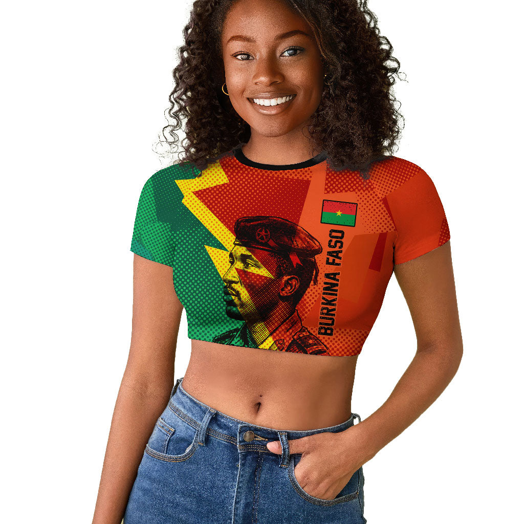 Burkina Faso Independence Day Thomas Sankara Raglan Cropped T shirt Revolution Heritage Broken Chains Graphic