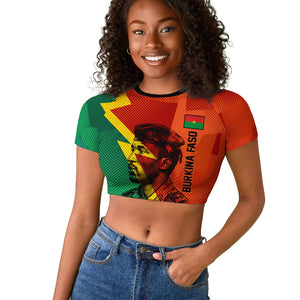 Burkina Faso Independence Day Thomas Sankara Raglan Cropped T shirt Revolution Heritage Broken Chains Graphic