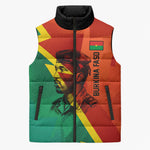Burkina Faso Independence Day Thomas Sankara Sleeveless Puffer Jacket Revolution Heritage Broken Chains Graphic