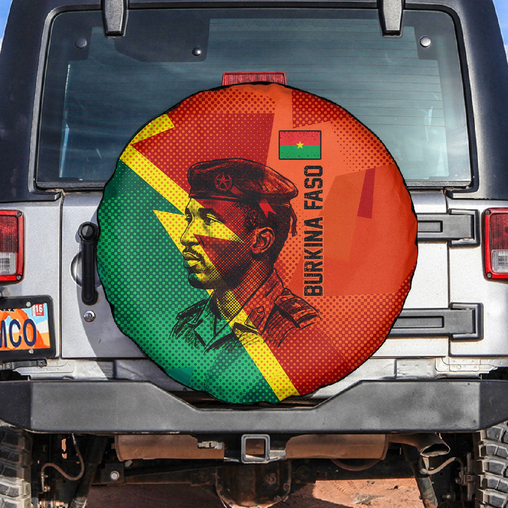 Burkina Faso Independence Day Thomas Sankara Spare Tire Cover Revolution Heritage Broken Chains Graphic