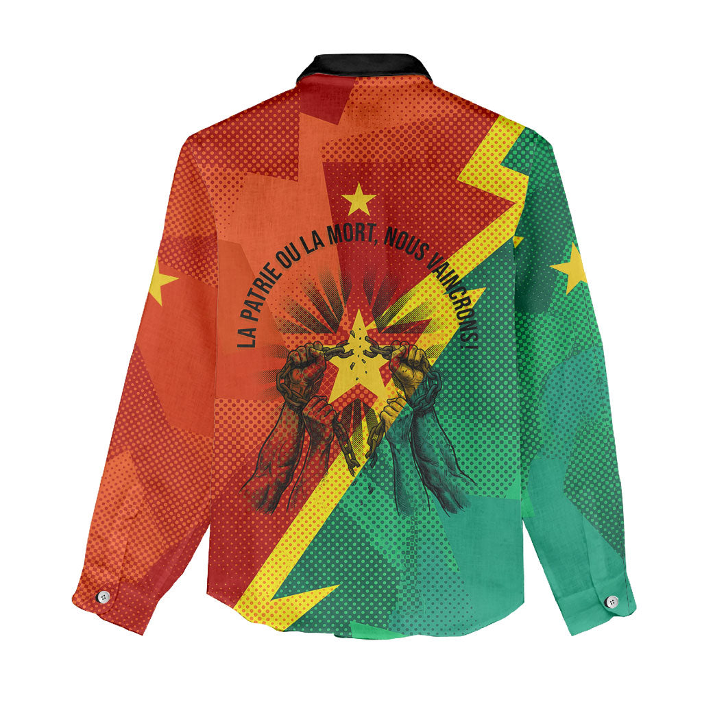 Burkina Faso Independence Day Thomas Sankara Women Casual Shirt Revolution Heritage Broken Chains Graphic
