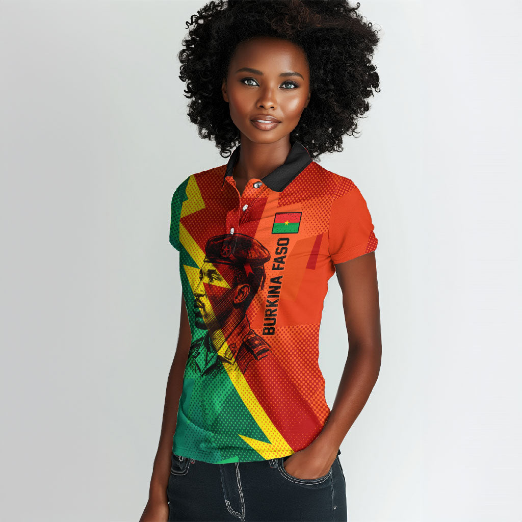 Burkina Faso Independence Day Thomas Sankara Women Polo Shirt Revolution Heritage Broken Chains Graphic