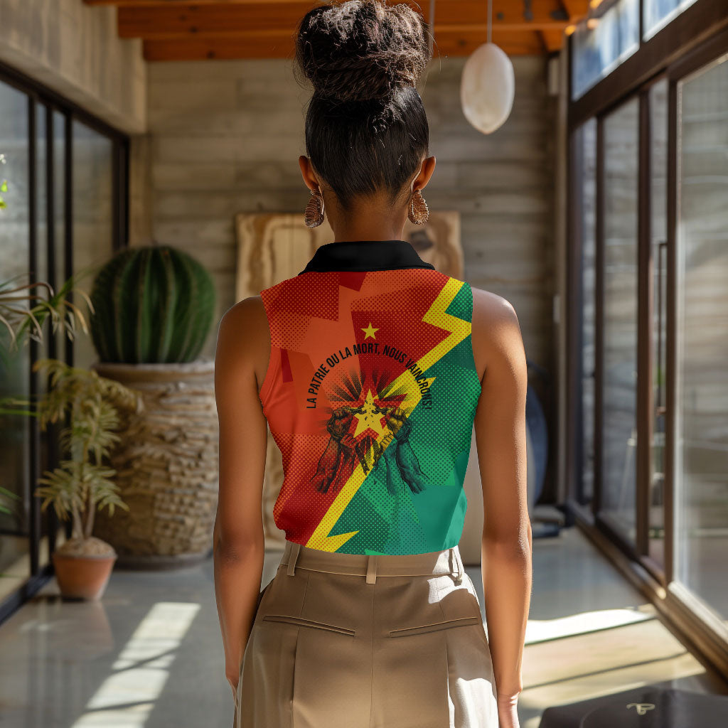 Burkina Faso Independence Day Thomas Sankara Women Sleeveless Polo Shirt Revolution Heritage Broken Chains Graphic