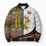 Burkina Faso Independence Day Coat Of Arms Bomber Puffer Jacket National Stallion Shield