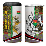 Burkina Faso Independence Day Coat Of Arms 4 in 1 Can Cooler Tumbler National Stallion Shield