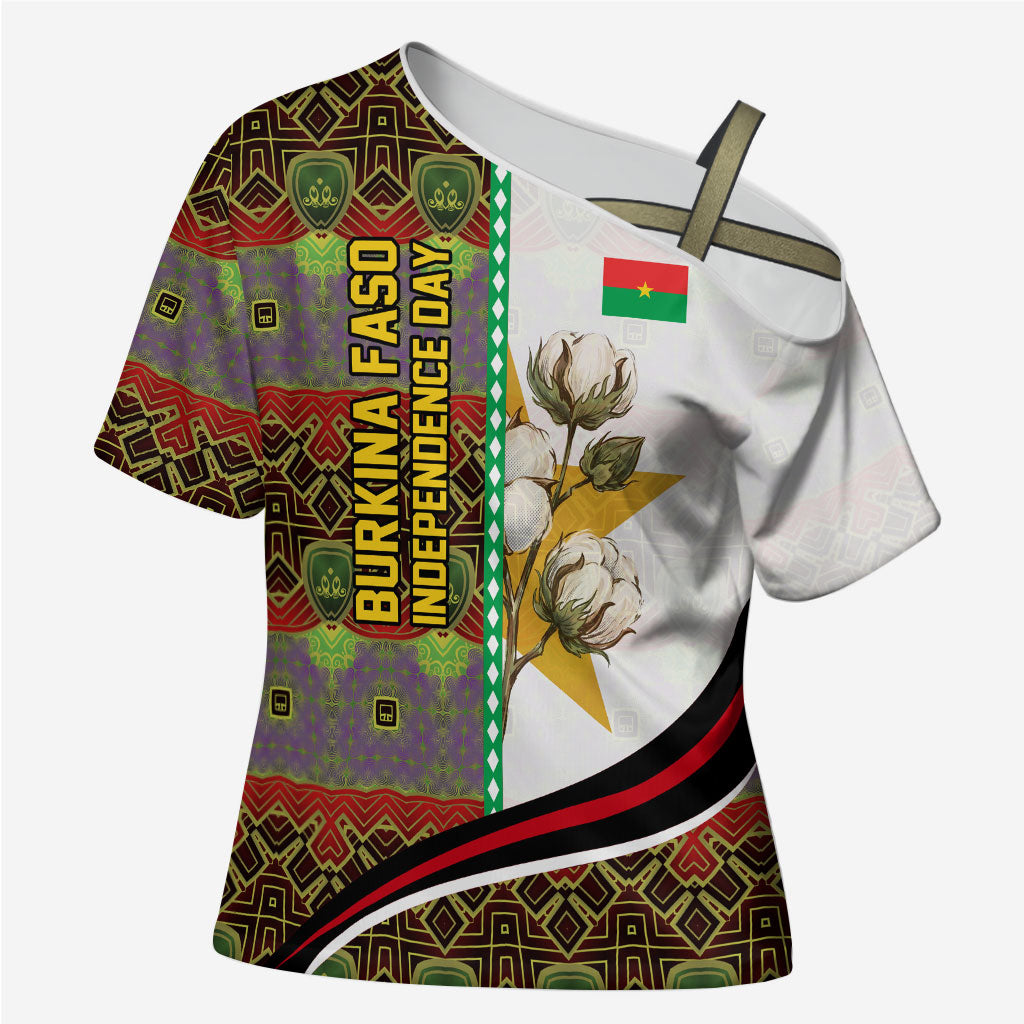 Burkina Faso Independence Day Coat Of Arms Cross Shoulder Shirt National Stallion Shield