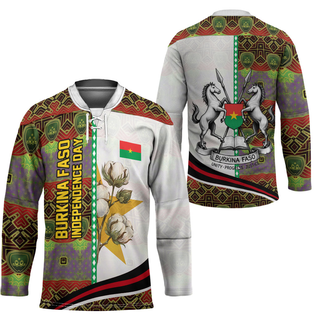 Burkina Faso Independence Day Coat Of Arms Hockey Jersey National Stallion Shield