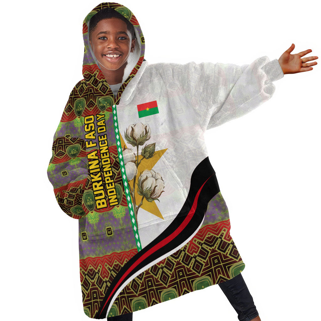 Burkina Faso Independence Day Coat Of Arms Kid Wearable Blanket Hoodie National Stallion Shield