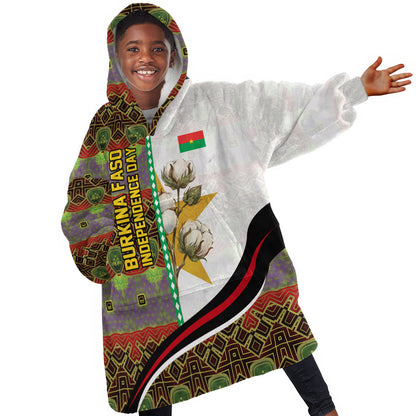 Burkina Faso Independence Day Coat Of Arms Kid Wearable Blanket Hoodie National Stallion Shield