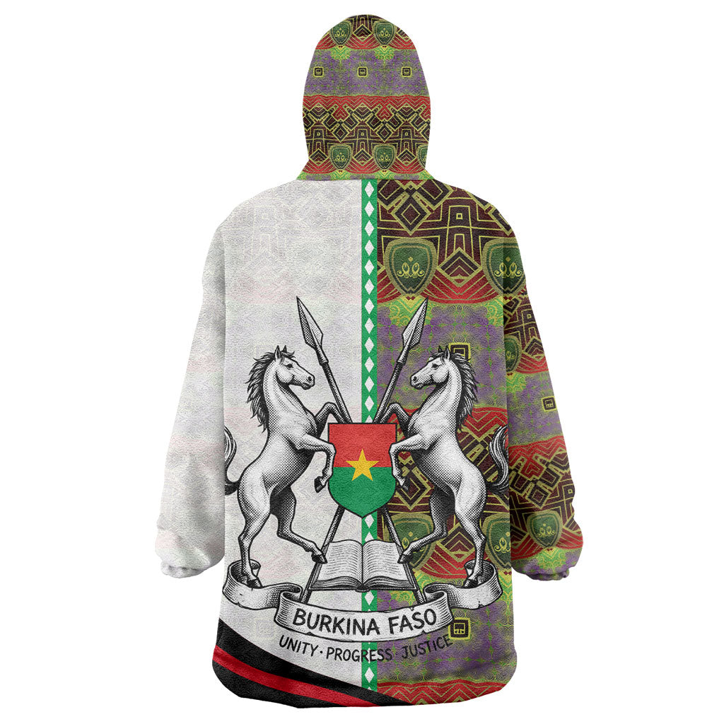 Burkina Faso Independence Day Coat Of Arms Kid Wearable Blanket Hoodie National Stallion Shield