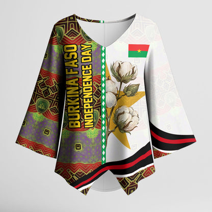 Burkina Faso Independence Day Coat Of Arms Kimono Sleeve Blouse National Stallion Shield