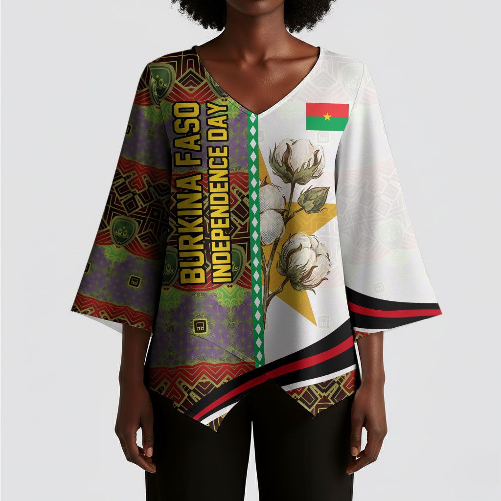 Burkina Faso Independence Day Coat Of Arms Kimono Sleeve Blouse National Stallion Shield