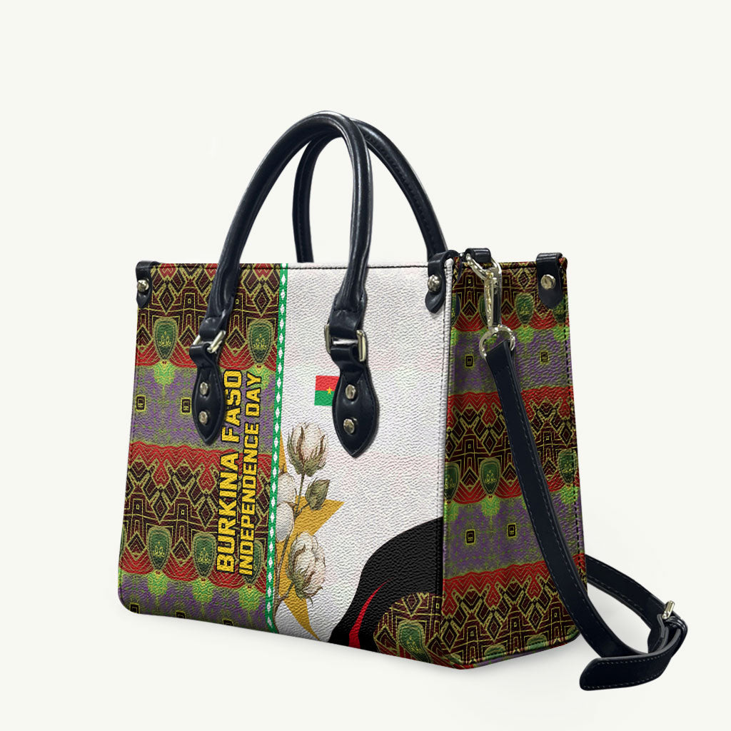 Burkina Faso Independence Day Coat Of Arms Leather Bag National Stallion Shield