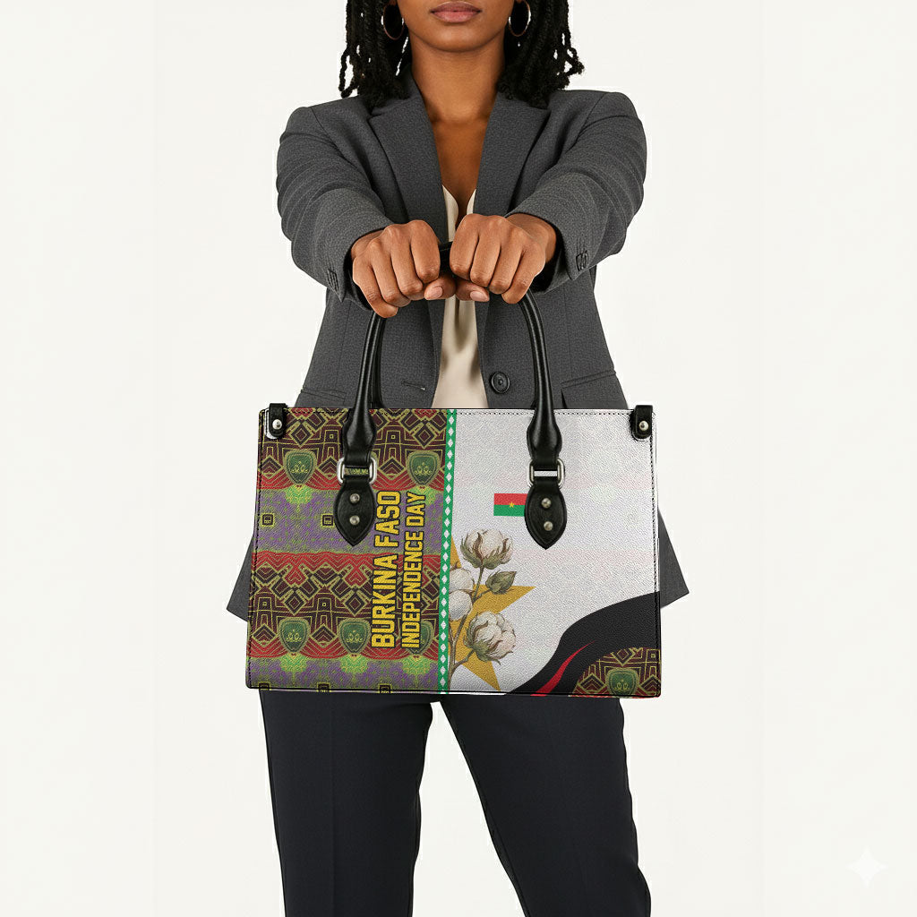 Burkina Faso Independence Day Coat Of Arms Leather Bag National Stallion Shield