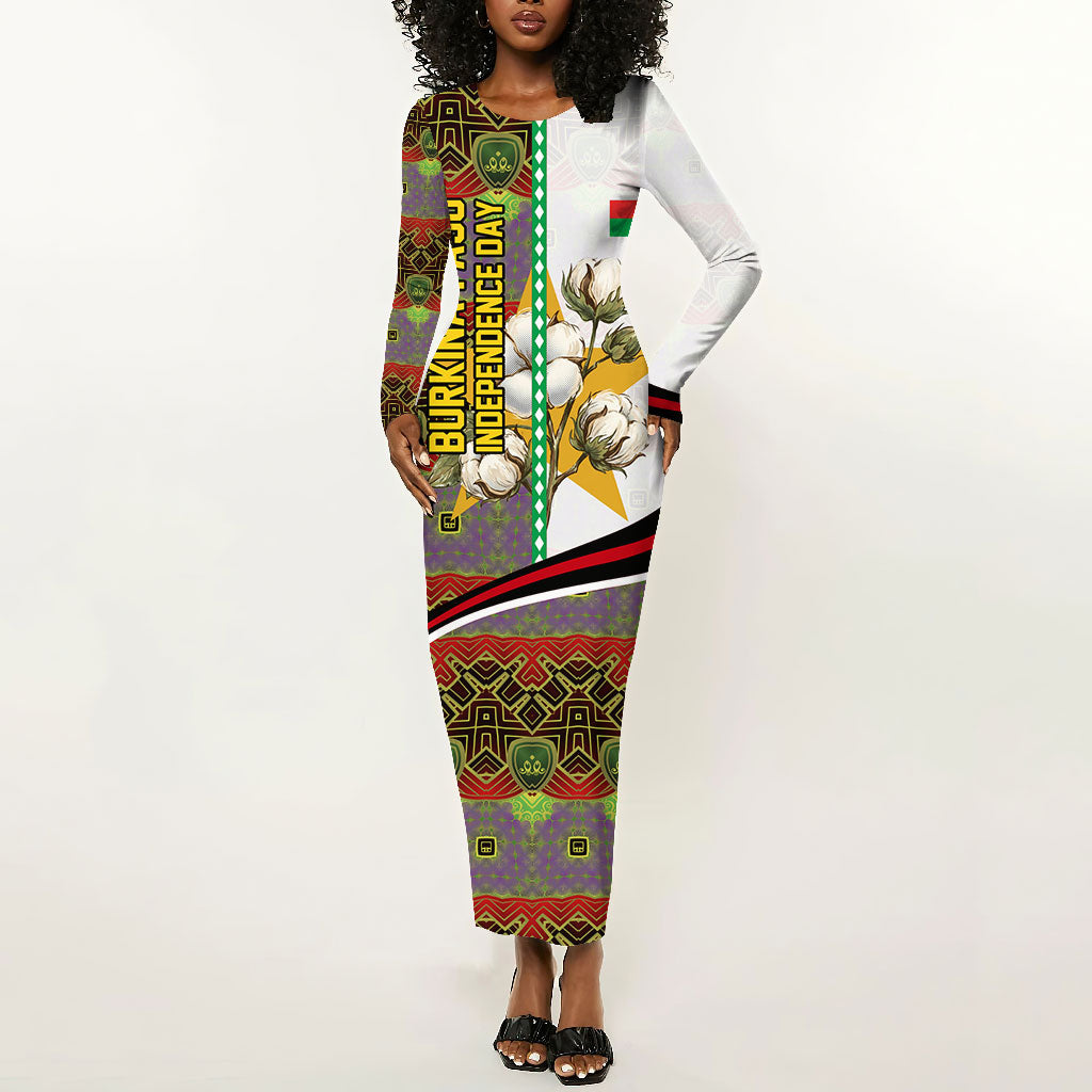 Burkina Faso Independence Day Coat Of Arms Long Sleeve Bodycon Dress National Stallion Shield
