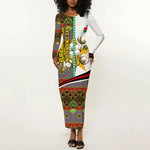 Burkina Faso Independence Day Coat Of Arms Long Sleeve Bodycon Dress National Stallion Shield
