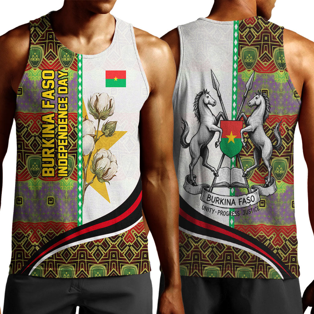Burkina Faso Independence Day Coat Of Arms Men Tank Top National Stallion Shield
