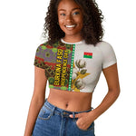 Burkina Faso Independence Day Coat Of Arms Raglan Cropped T shirt National Stallion Shield