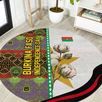 Burkina Faso Independence Day Coat Of Arms Round Carpet National Stallion Shield