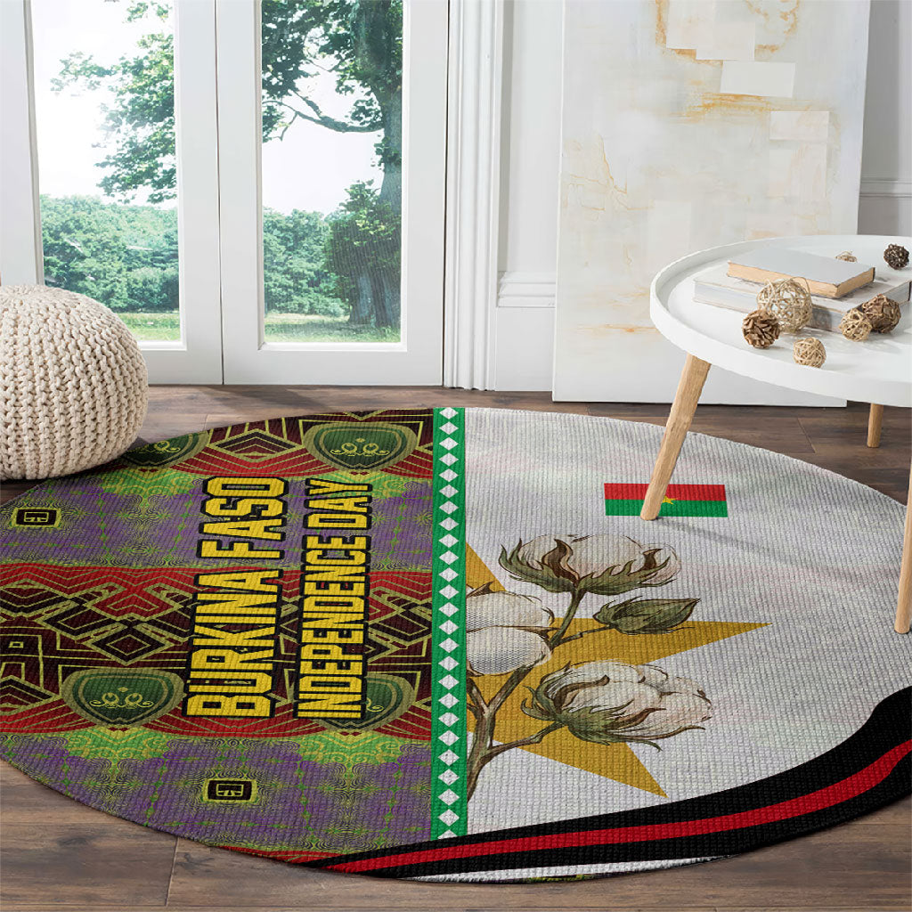 Burkina Faso Independence Day Coat Of Arms Round Carpet National Stallion Shield