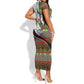 Burkina Faso Independence Day Coat Of Arms Short Sleeve Bodycon Dress National Stallion Shield