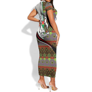 Burkina Faso Independence Day Coat Of Arms Short Sleeve Bodycon Dress National Stallion Shield