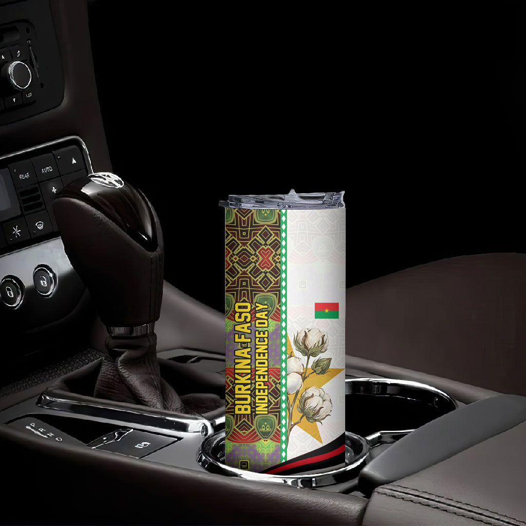Burkina Faso Independence Day Coat Of Arms Skinny Tumbler National Stallion Shield