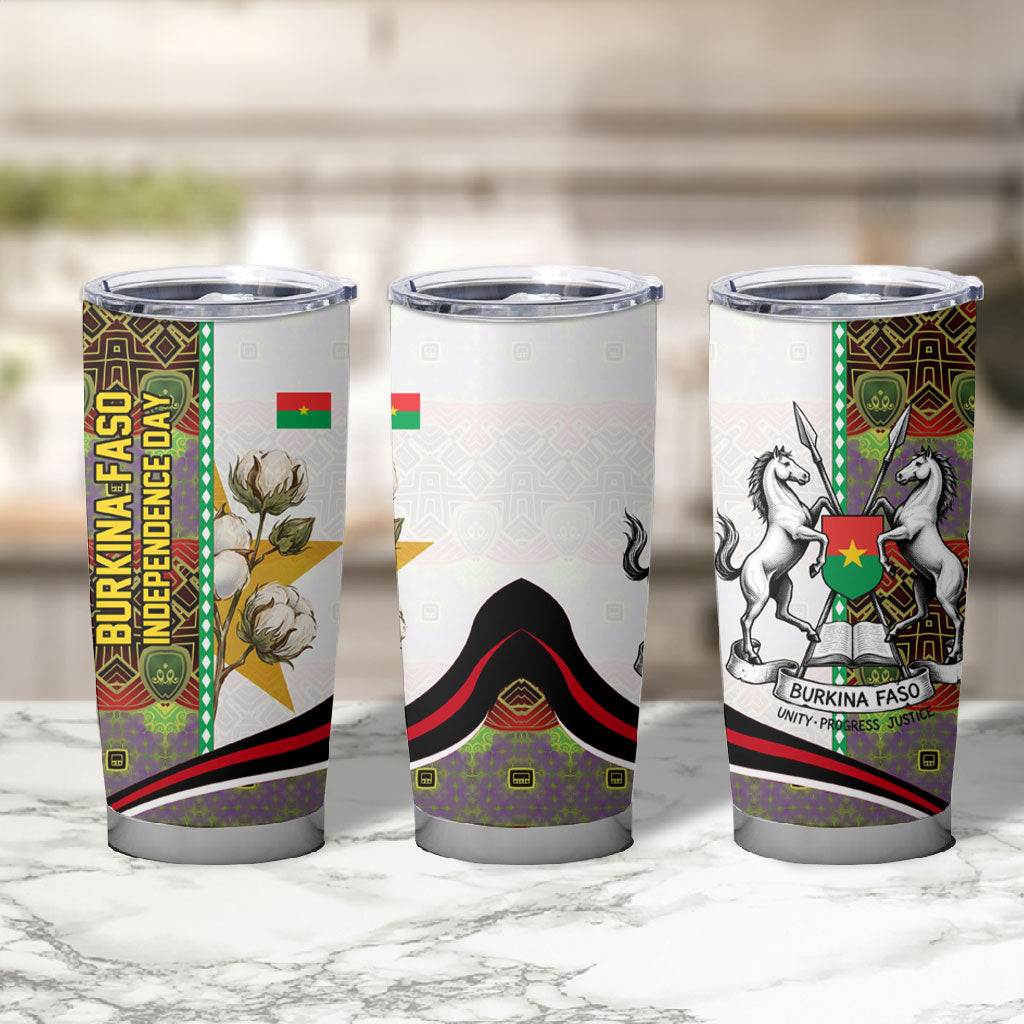 Burkina Faso Independence Day Coat Of Arms Tumbler Cup National Stallion Shield