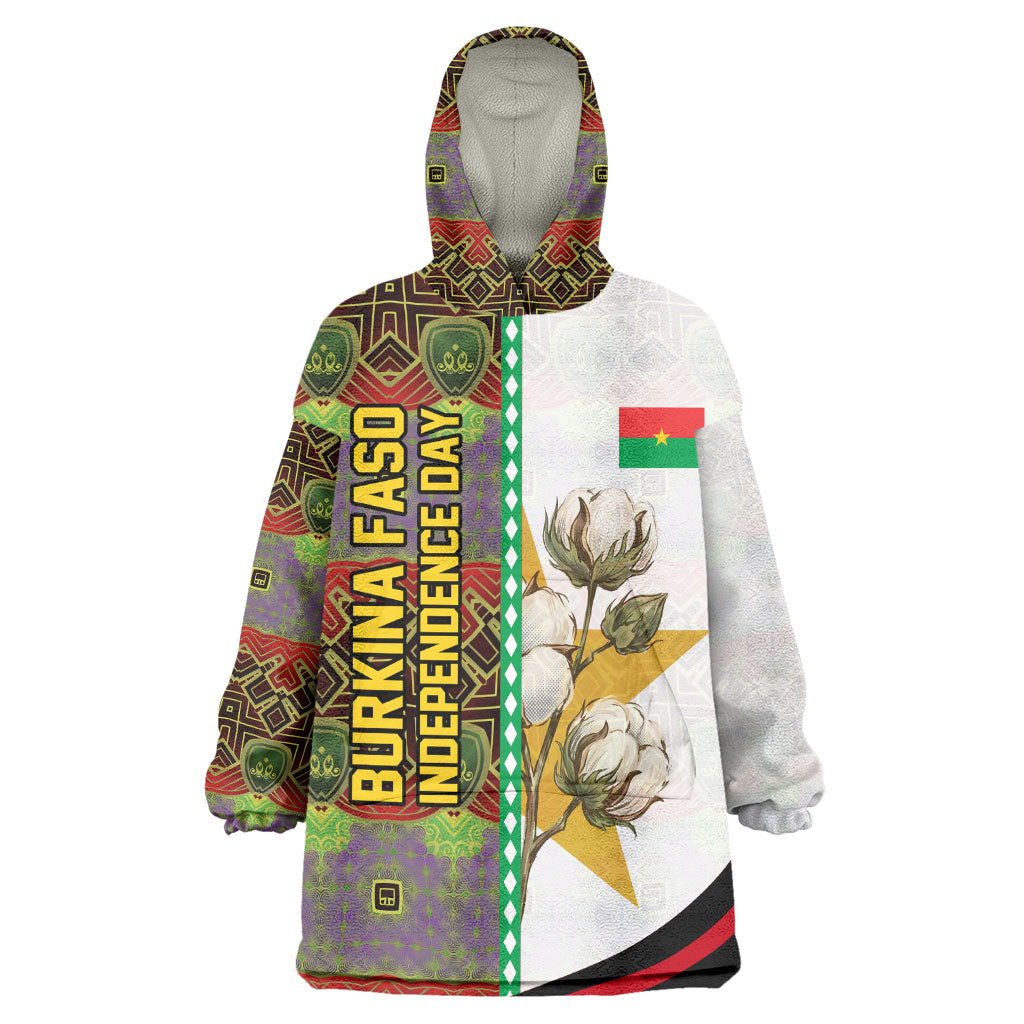 Burkina Faso Independence Day Coat Of Arms Wearable Blanket Hoodie National Stallion Shield