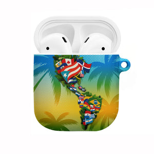 Caribbean-American Heritage Month AirPods Case Colorful Caribbean & Latin American Flag Map
