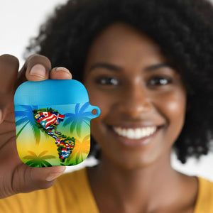 Caribbean-American Heritage Month AirPods Case Colorful Caribbean & Latin American Flag Map