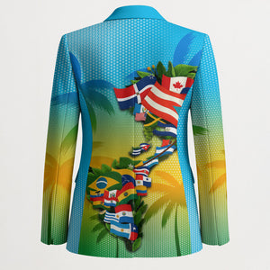 Caribbean-American Heritage Month Blazer Colorful Caribbean & Latin American Flag Map