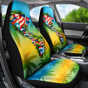 Caribbean-American Heritage Month Car Seat Cover Colorful Caribbean & Latin American Flag Map